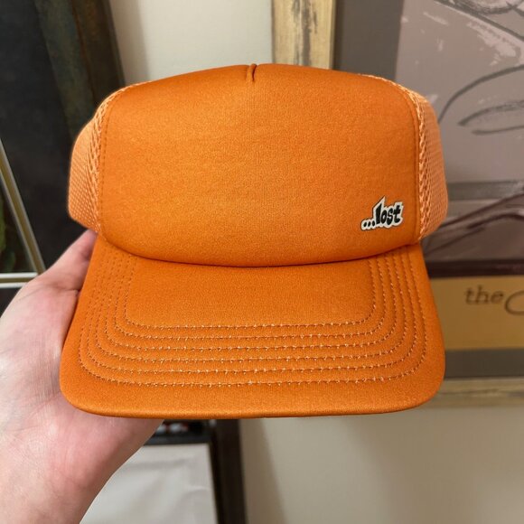...Lost Lost Enterprises Essential Orange Trucker Baseball Hat Cap Snapback NWT - Picture 1 of 5